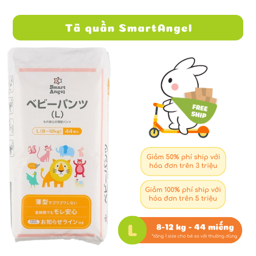 Bỉm Tã Quần SmartAngel Thoáng Khí và Thấm Hút Cho Bé Size L44